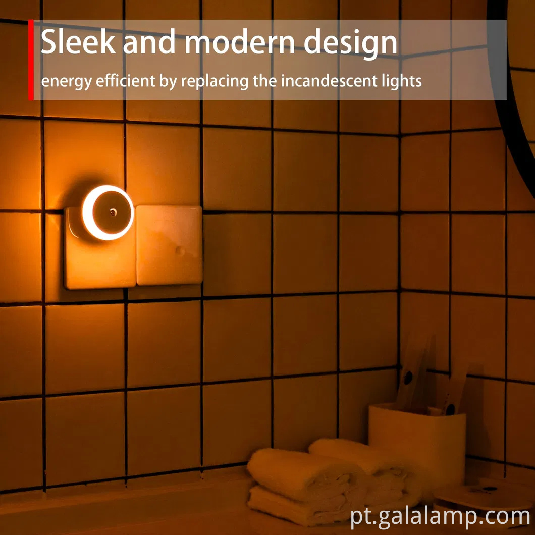 Luz noturna de indução branca inteligente com recursos de controle de toque